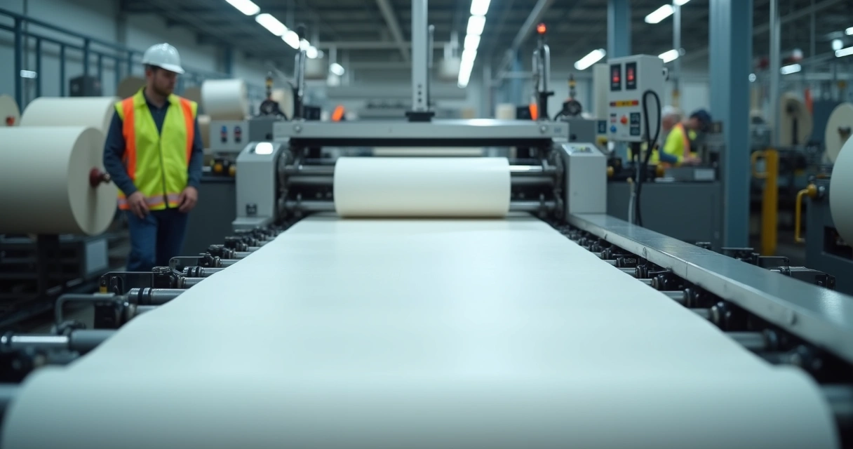 Corte de papel industrial com jato de água