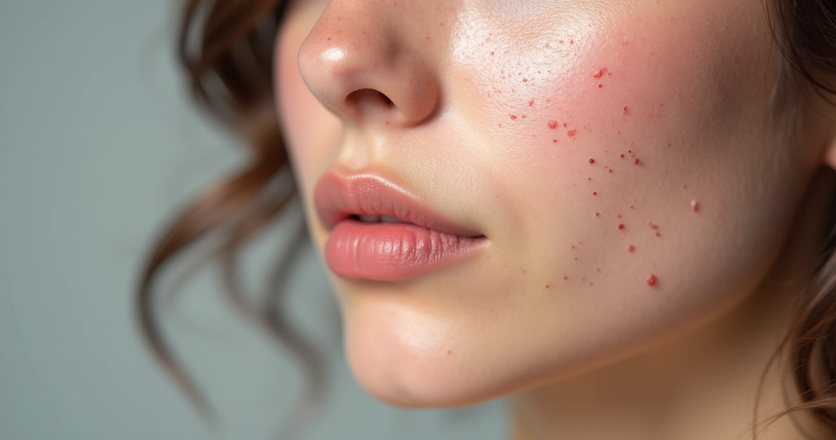 Rosto mostrando cicatrizes de acne após tratamento com pele lisa 