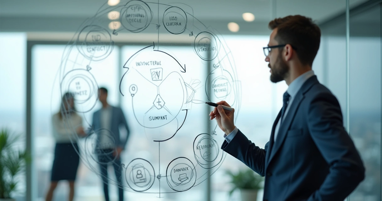 Diagrama circular de padrões coletivos em ambiente corporativo