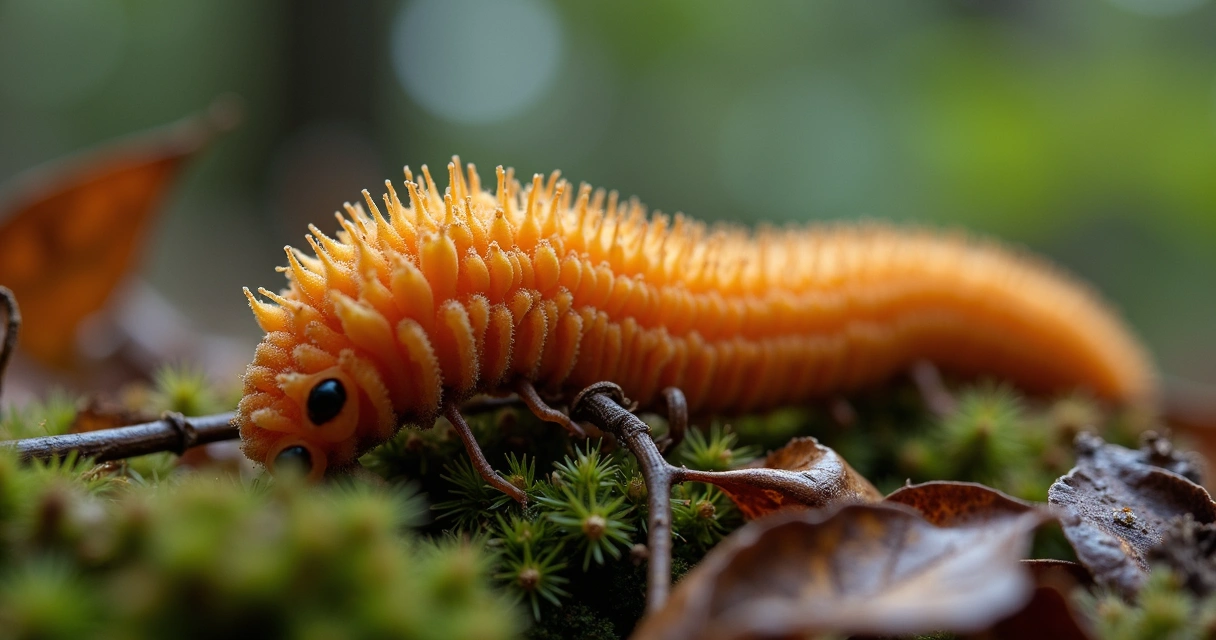 Ciclo do Cordyceps se desenvolvendo em larva de inseto. 