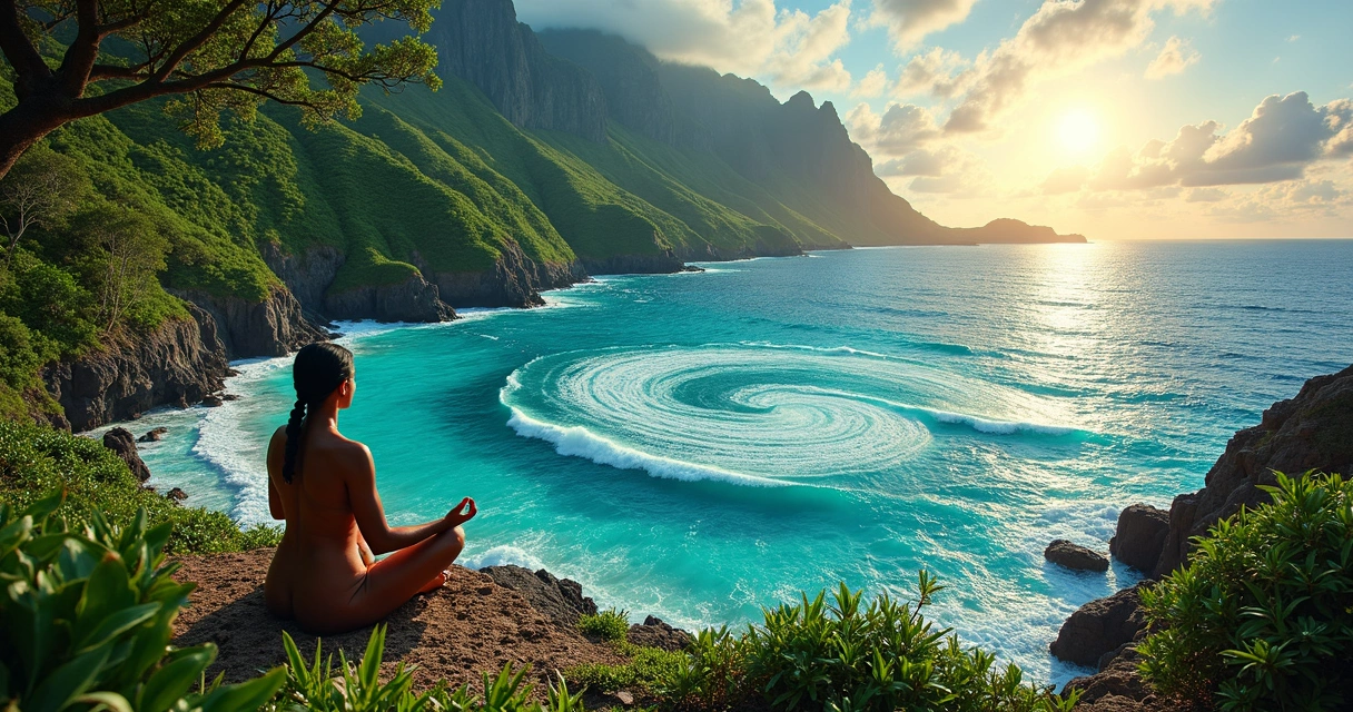 Arte que representa el ciclo del tiempo y la naturaleza de las islas Marquesas 