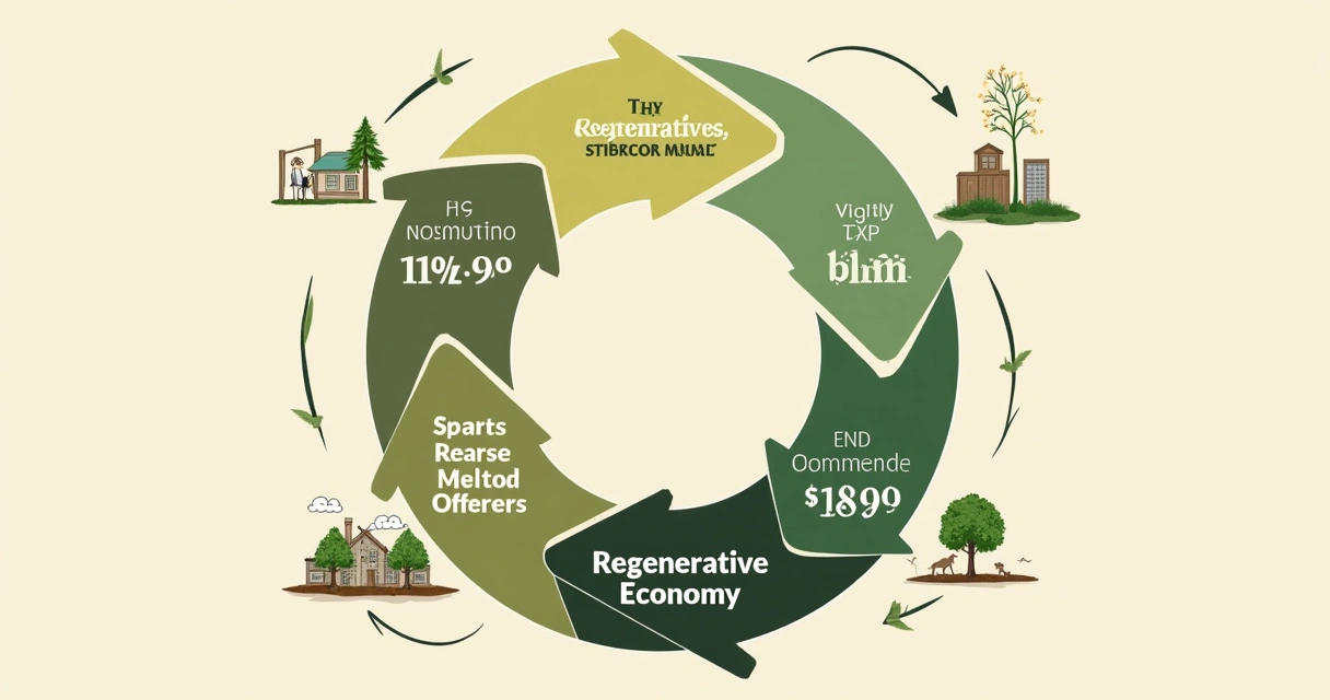 Diagrama circular mostrando ciclo de la economía regenerativa