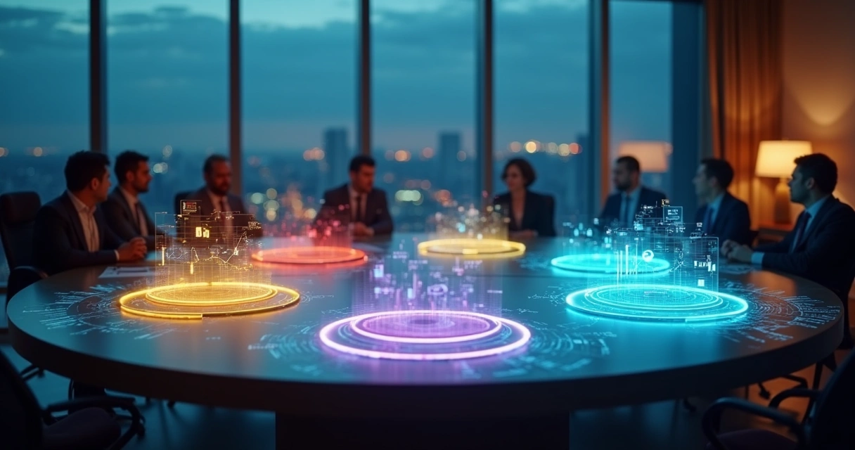 Representação visual dos quatro tipos de análise de dados conectados em um ciclo 