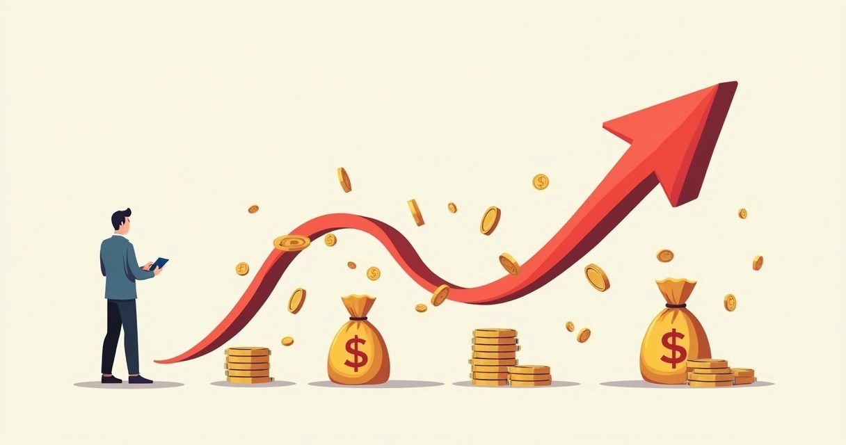Ilustração ciclo instável de renda freelancer 