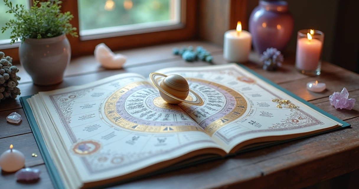 Calendário astral com Saturno em destaque