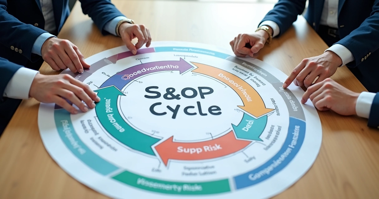 Ciclo S&OP evidenciando integração com fornecedores críticos 