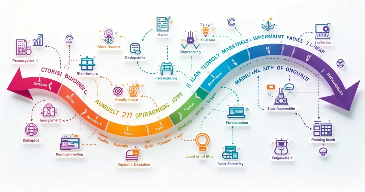 Fluxograma colorido de processos de machine learning em operação 