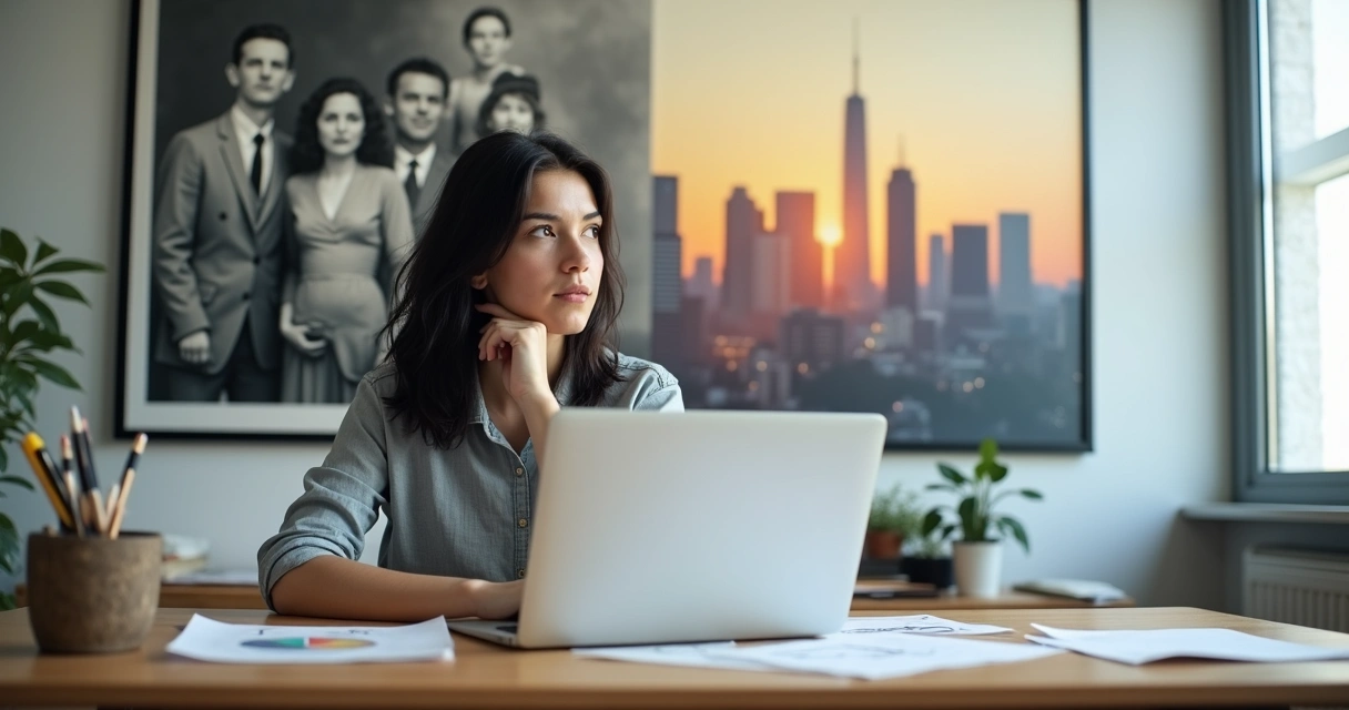 Jovem pensativo diante de encruzilhada entre herança familiar e carreira própria 