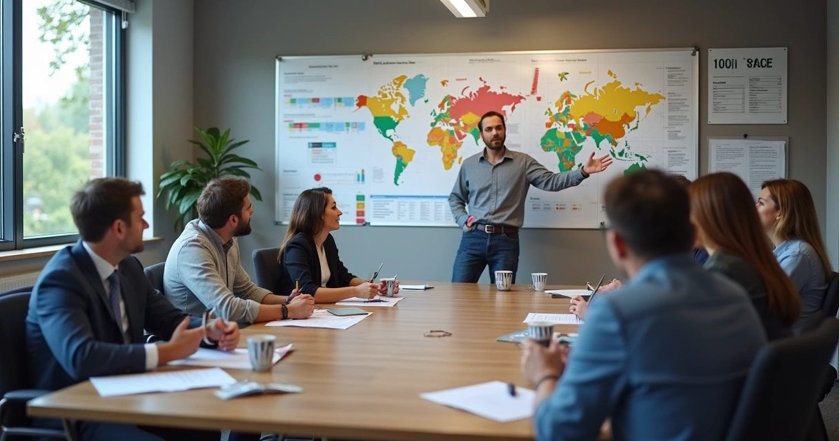 Membros da CIPA discutindo prevenção de acidentes em sala de reunião. 