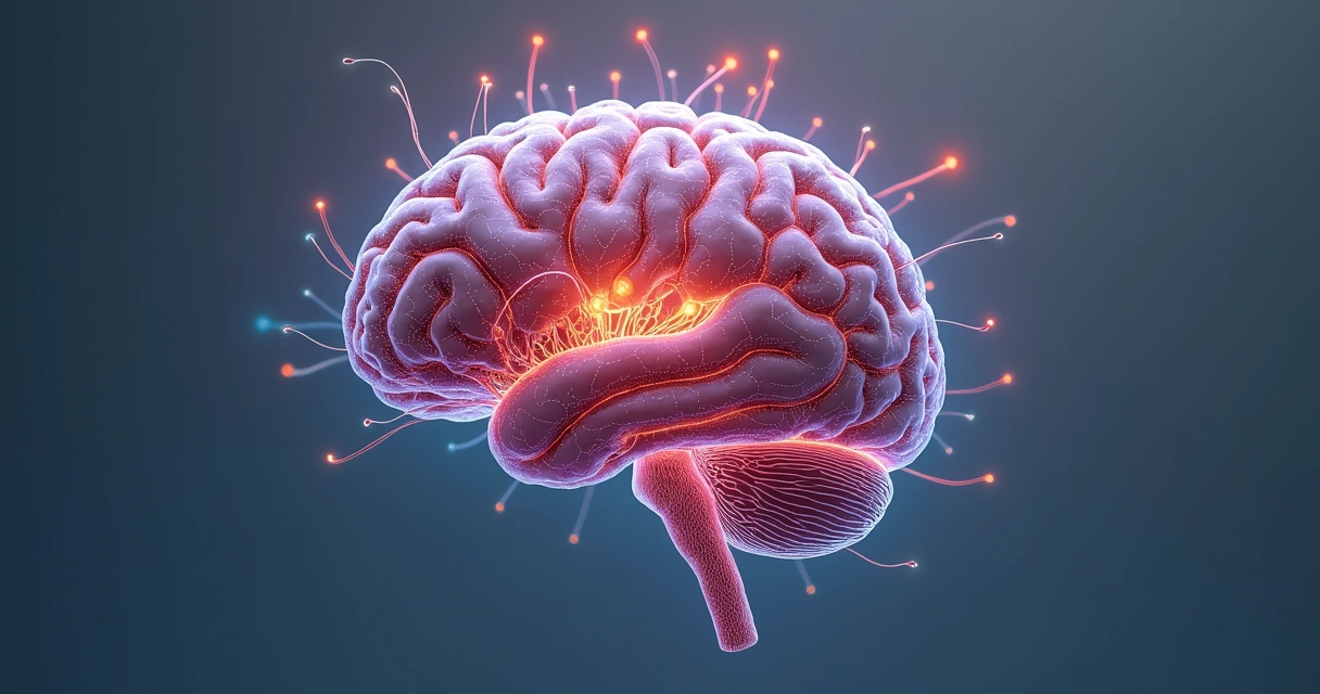 Circuitos cerebrais coloridos interligados 