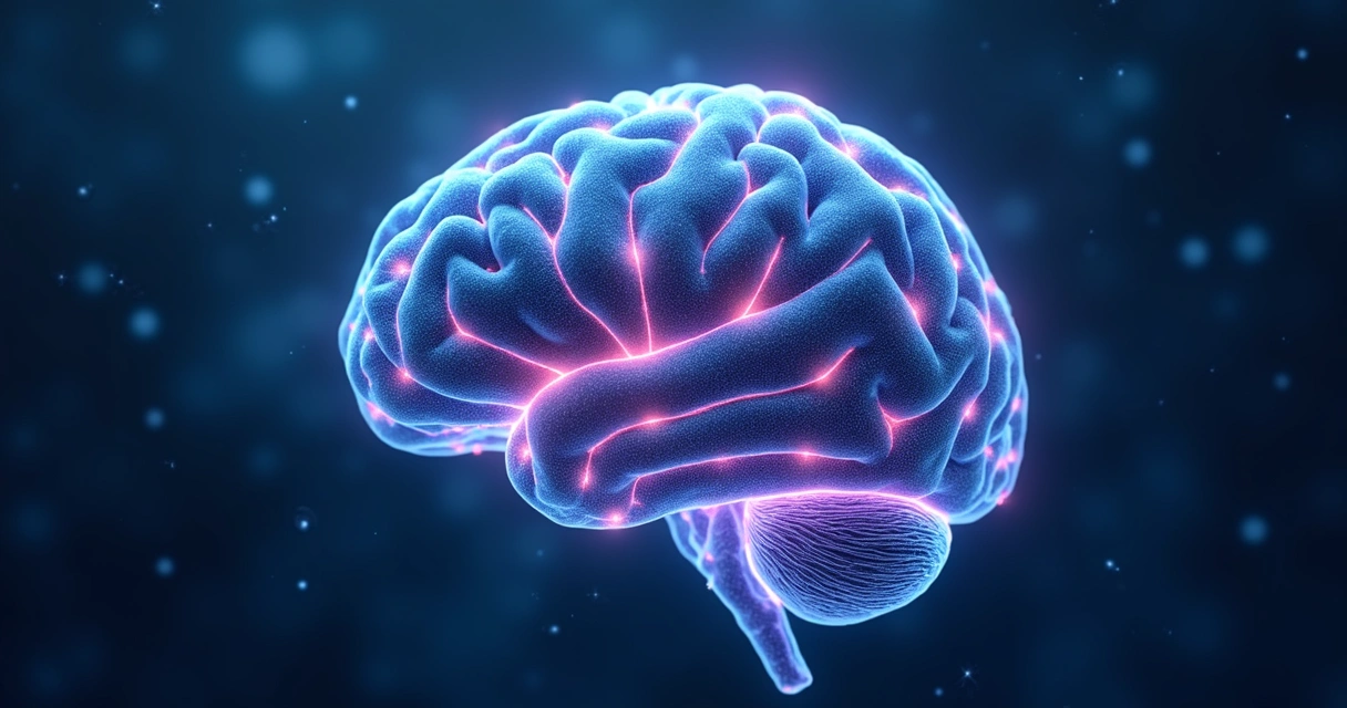 Ilustração de circuitos cerebrais interligados formando um padrão repetitivo