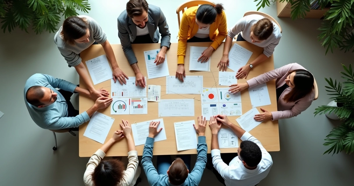 Círculo de personas construyendo una decisión compartida 