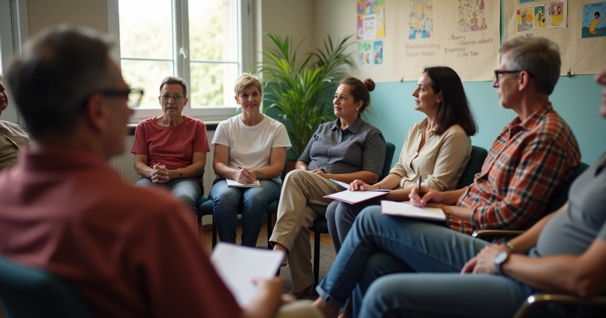 Grupo en círculo dialogando en un espacio comunitario