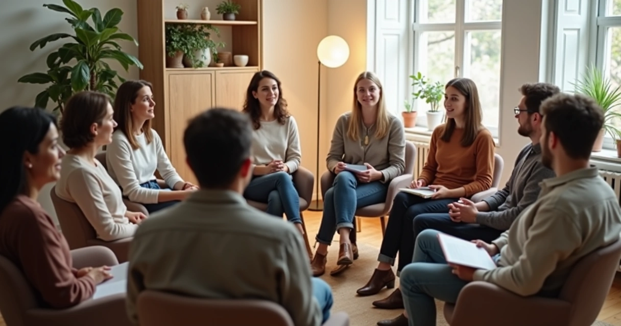 Pessoas em círculo praticando escuta e diálogo