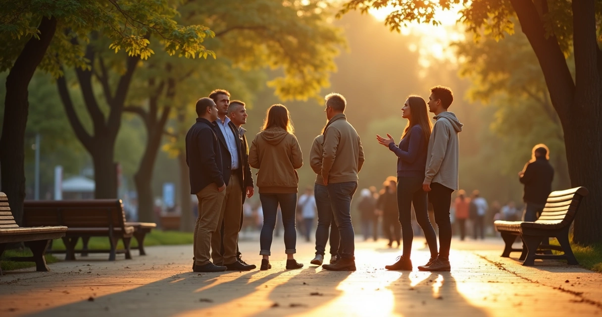 Grupo de personas con una figura separada por un límite sutil