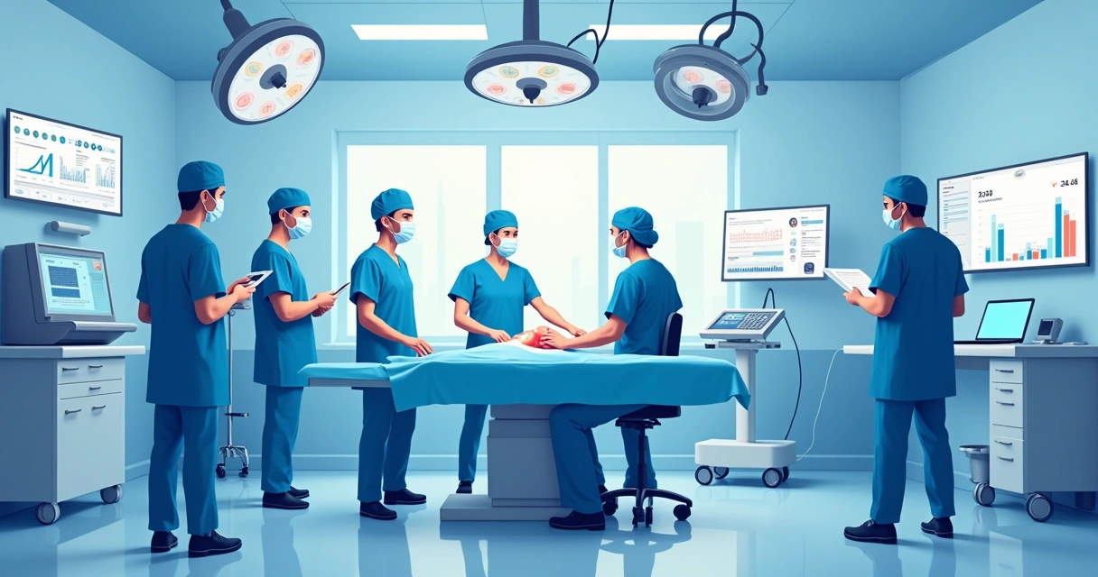 Indicadores de qualidade para controle de infecção em cirurgias cardíacas 1 Equipe monitorando indicadores em cirurgia cardíaca