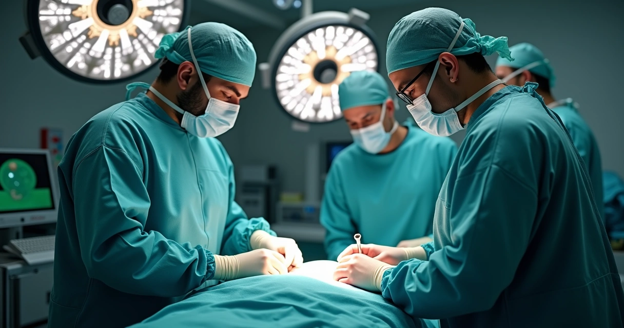 Cirurgia de correção de curvatura peniana em centro cirúrgico 