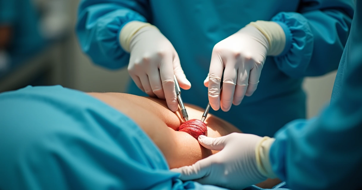Equipe médica realiza procedimento de frenuloplastia no pênis