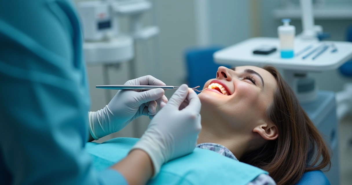 Dentista preparando implante dentário em consultório moderno 