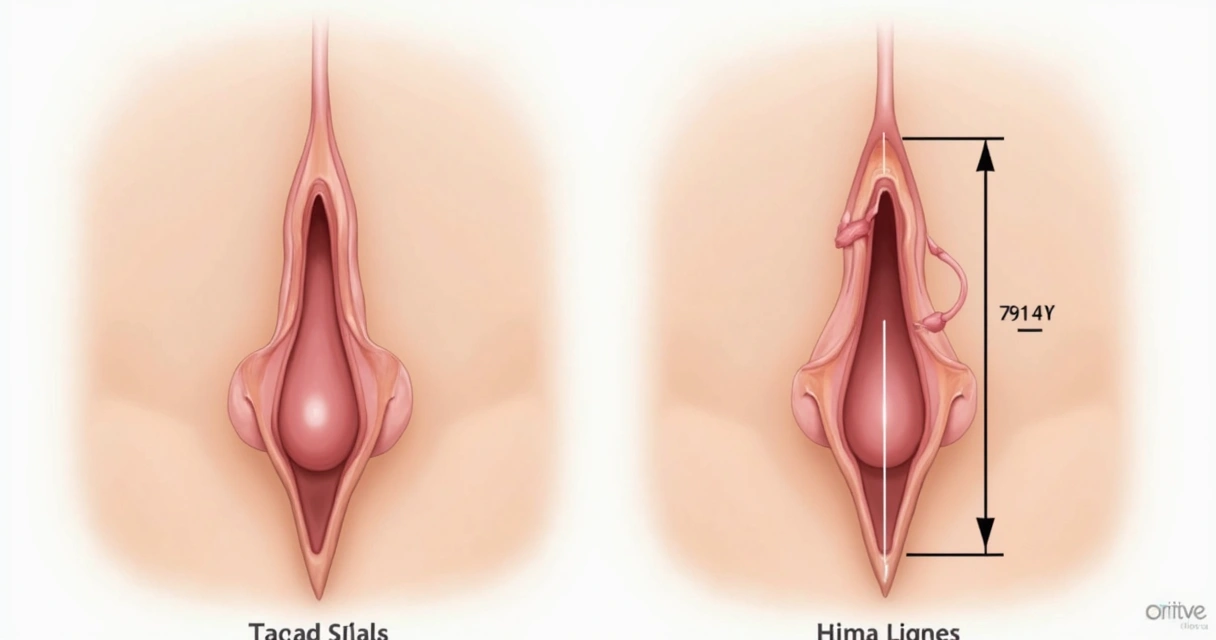Representação médica de cirurgia peniana mostrando aumento em estado flácido