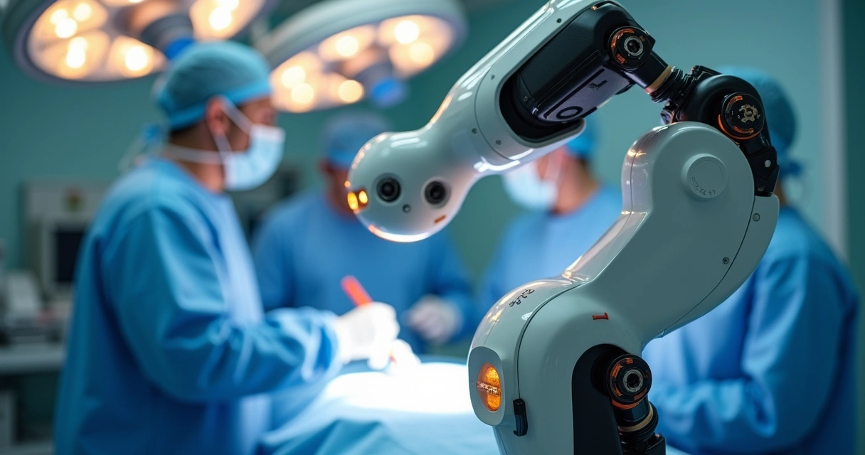 Equipamento de cirurgia robótica visto de perto