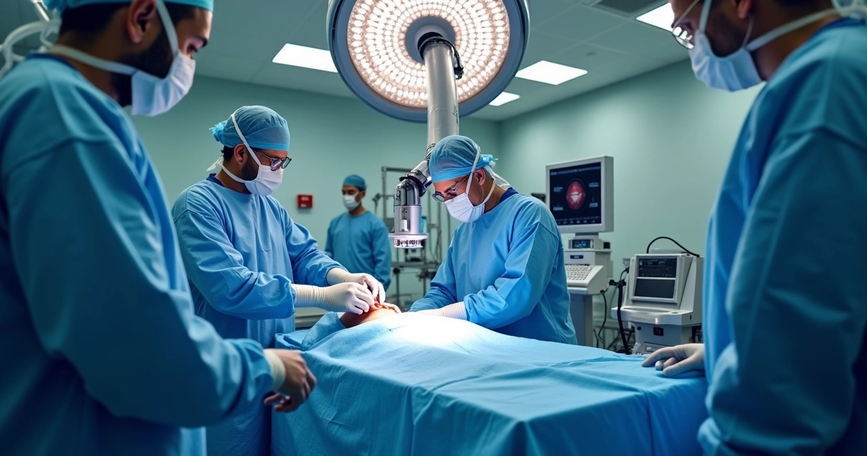 Cirurgia robótica urológica em centro cirúrgico 