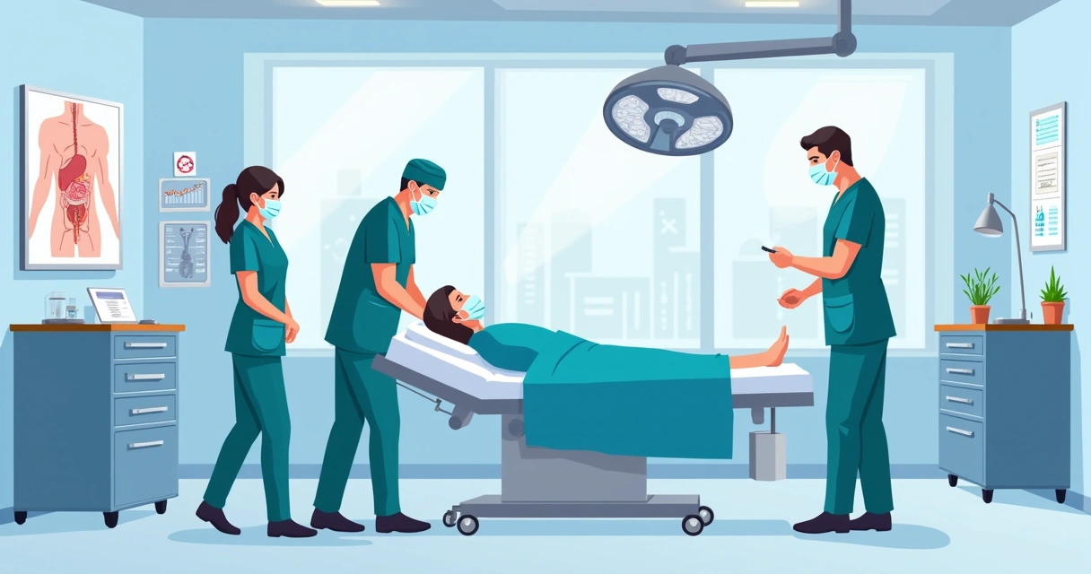 Como manejar corretamente a bacteriúria assintomática urinária 2 Equipe médica preparando paciente para procedimento urológico