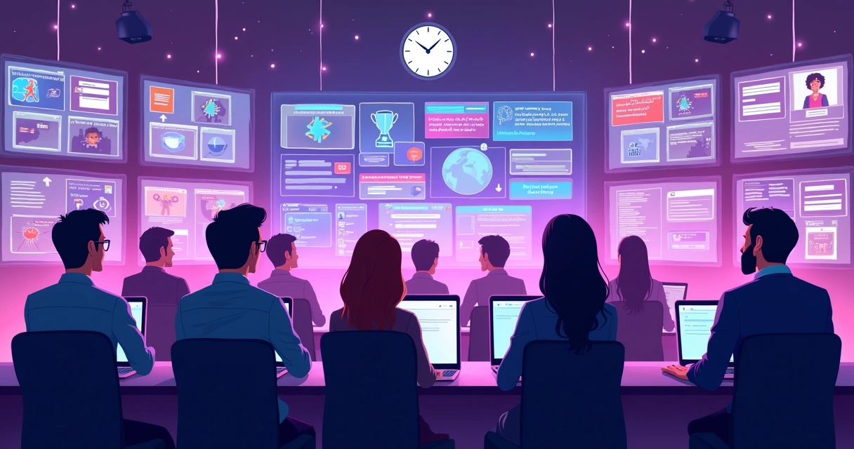 Equipe monitora debates online em sala de crise 