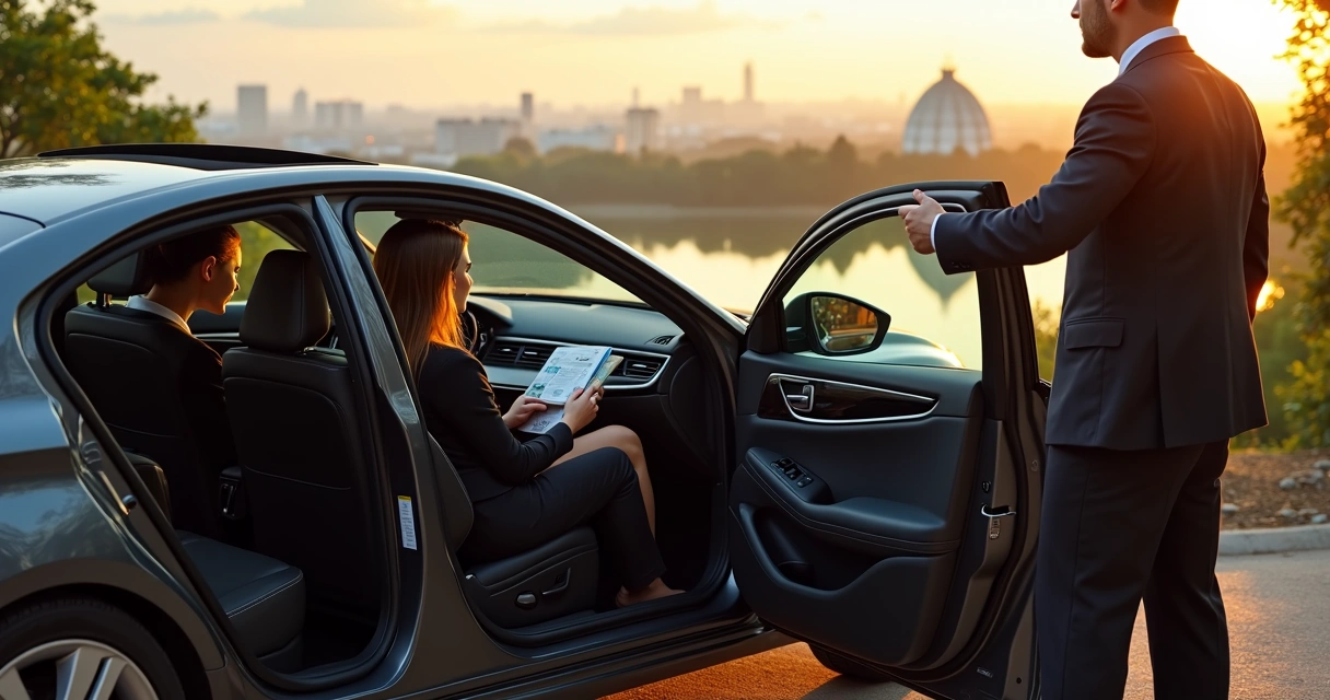 Passageiros em city tour executivo em Curitiba com motorista profissional 