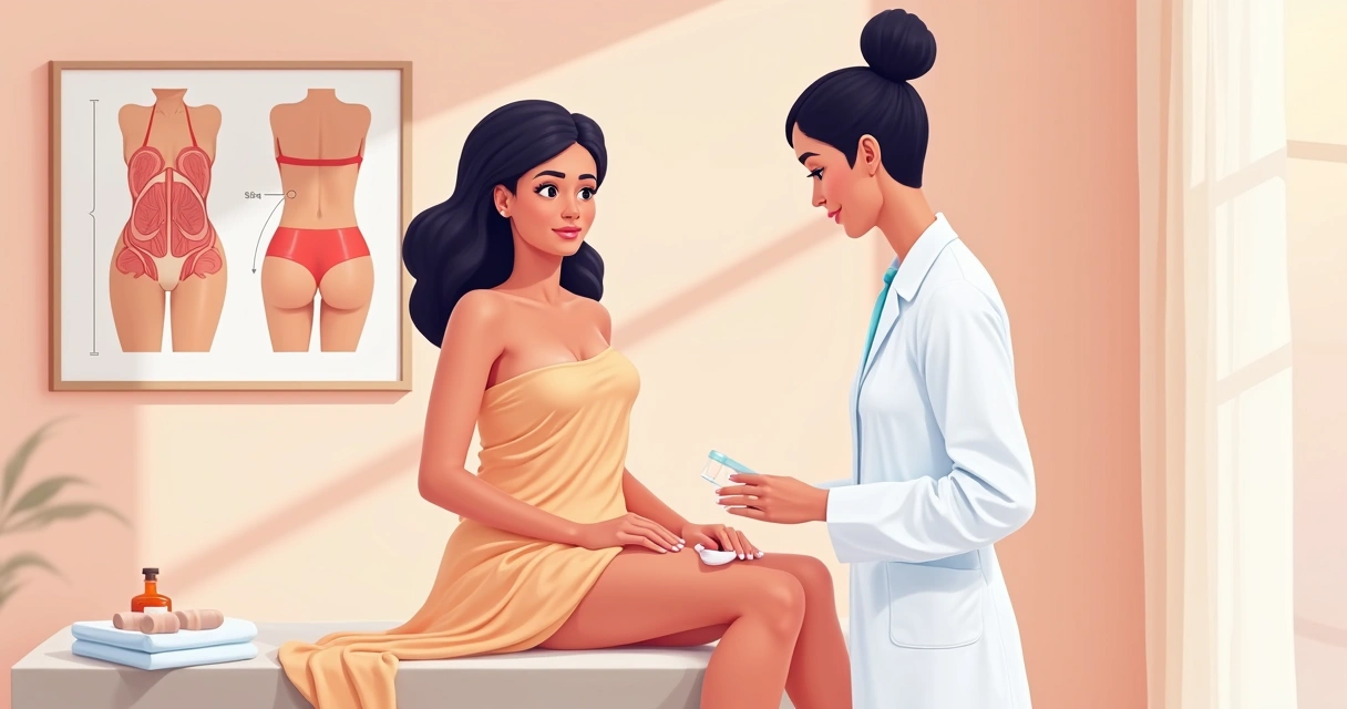 Clareamento íntimo feminino realizado por profissional. 