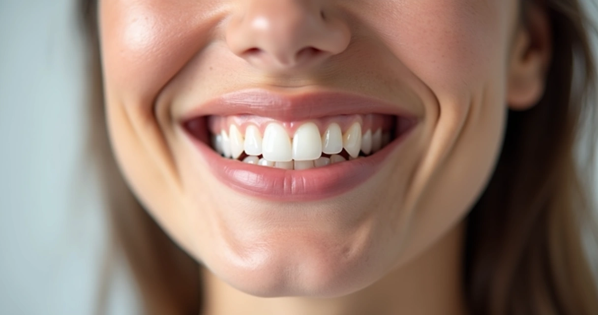 Sorriso com dentes mais claros após tratamento odontológico