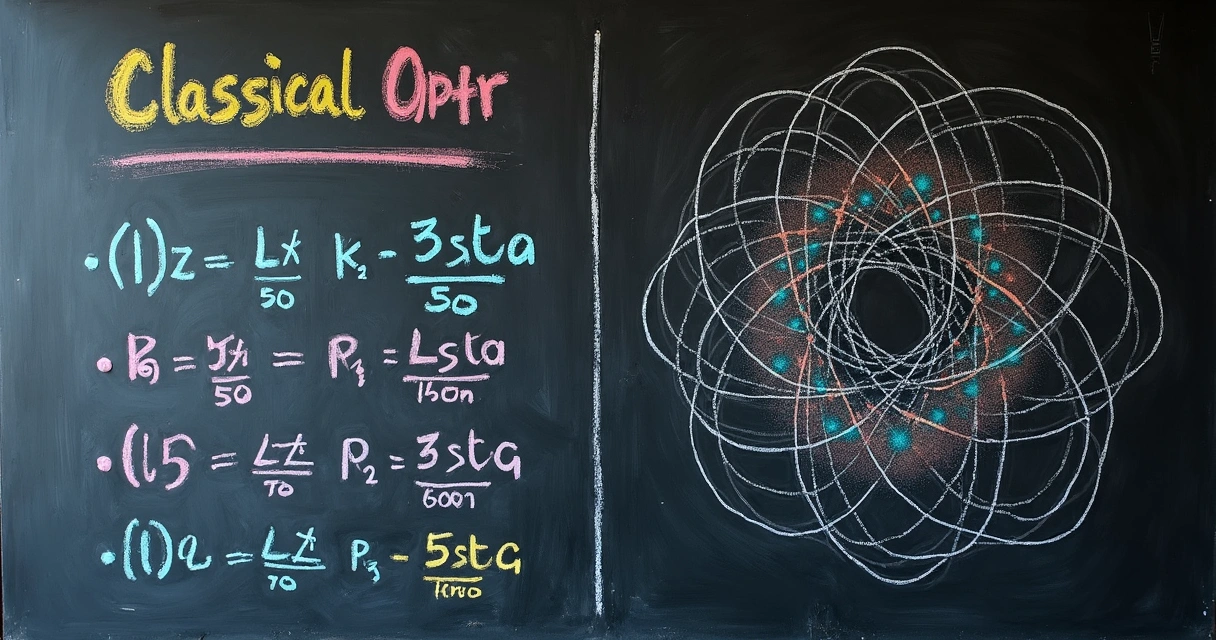 Blackboard split showing formulas and neural networks 