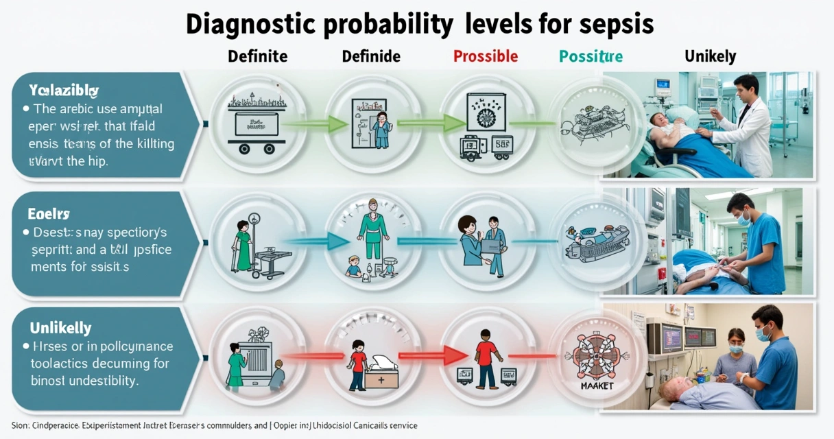 Classificação dos níveis de sepse como definido, provável, possível e improvável