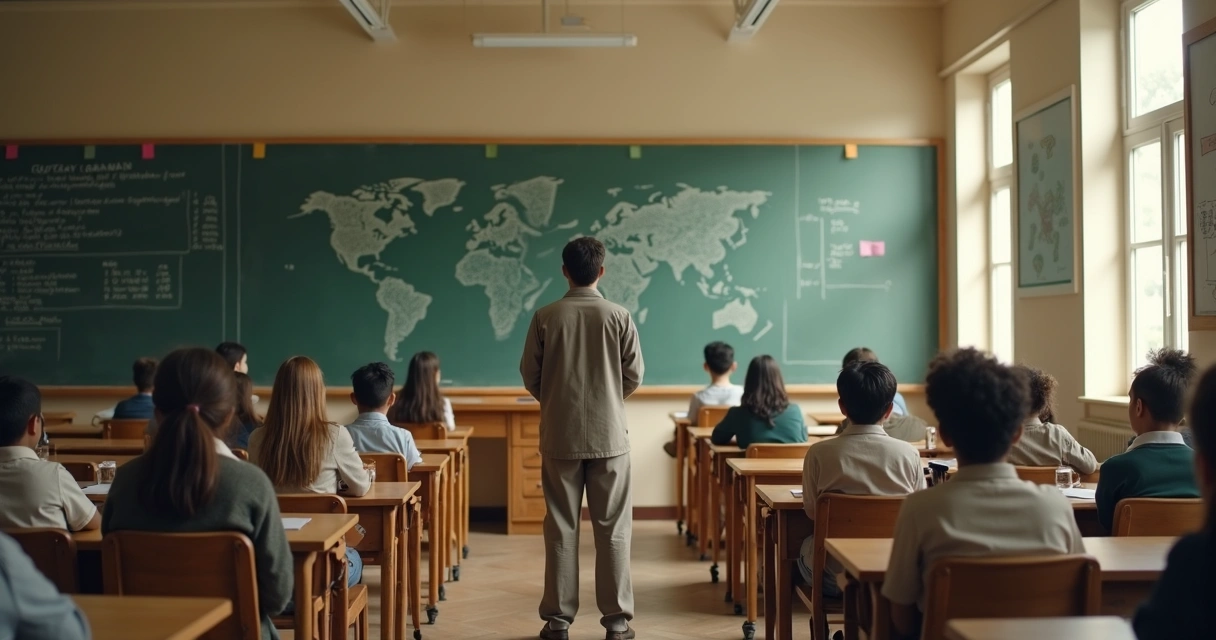 Teacher and students reflected differently in classroom mirrors 