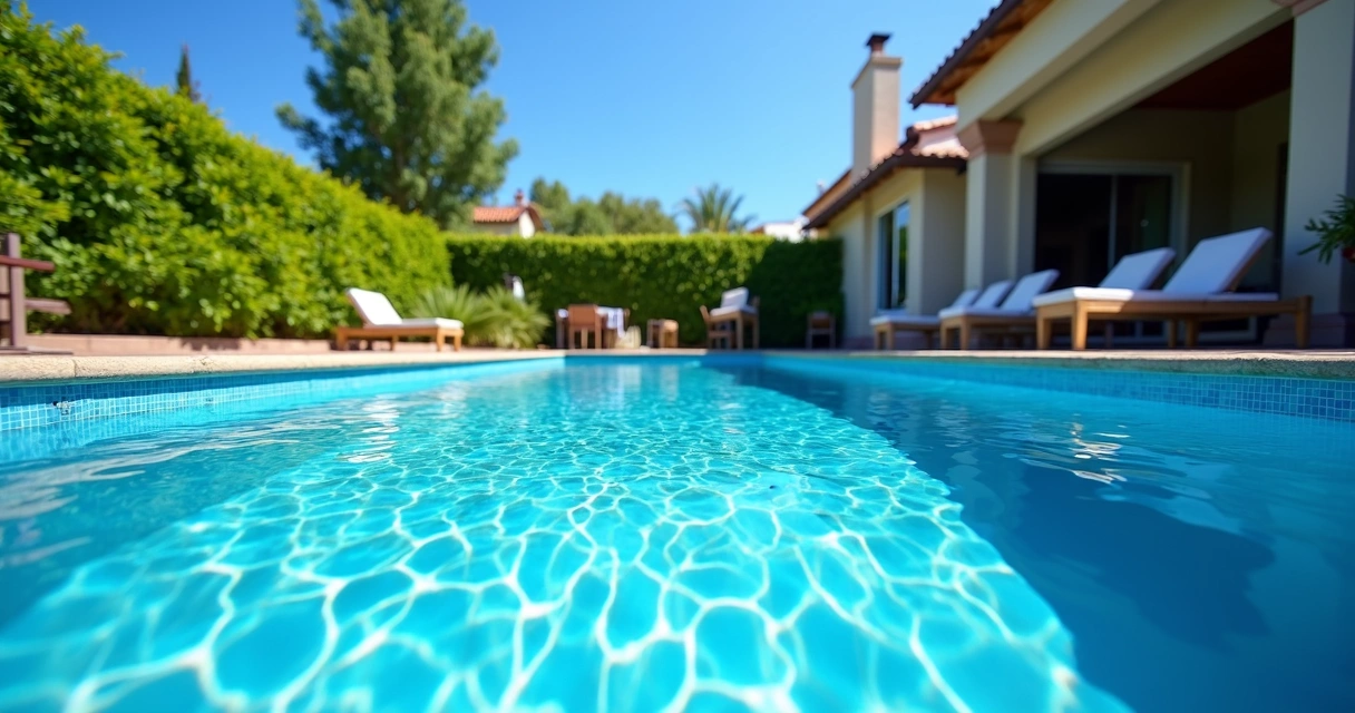 Sparkling clear pool with no algae 