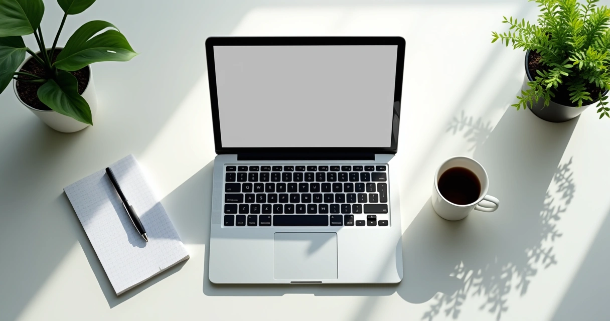 Typed job posting example on a desk with coffee cup and plant 