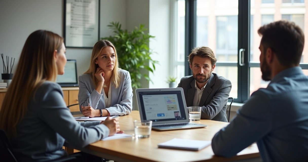 Team listening closely during a client meeting 