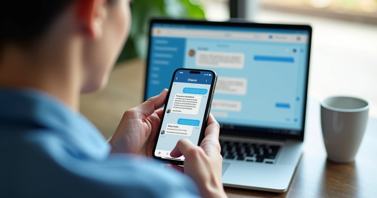 Cliente usando celular para falar com atendimento de seguros