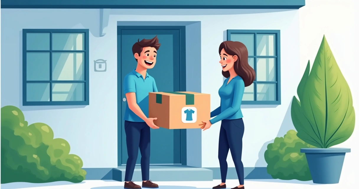 Cliente recebendo pedido de camisetas personalizadas em Piracicaba 