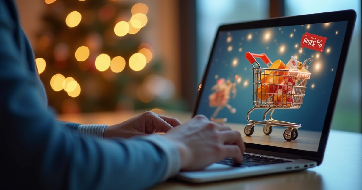 Cliente fazendo compra em loja virtual no computador 