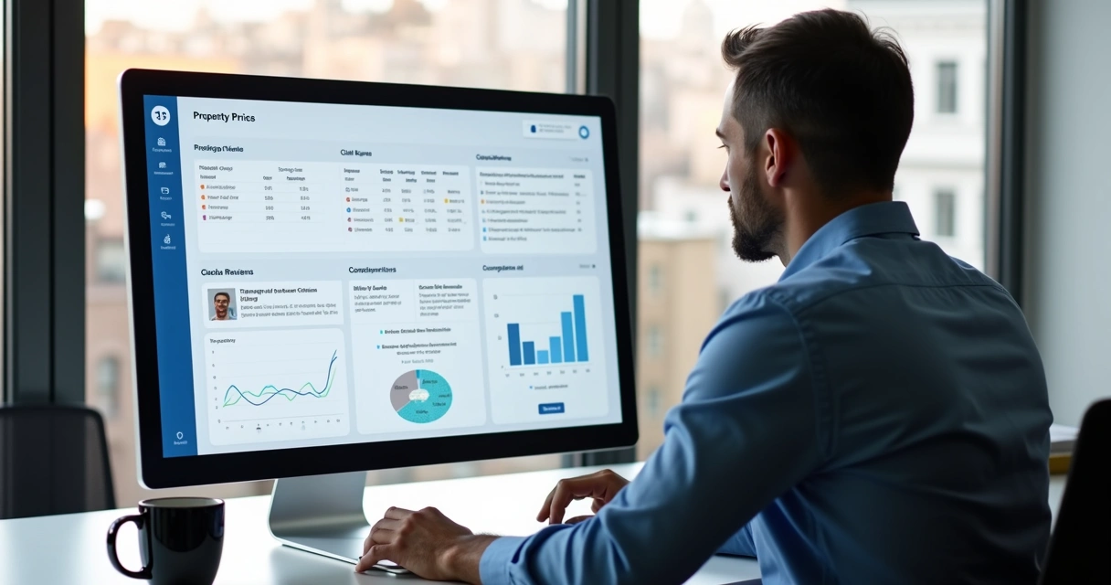 Cliente analisando opções de software digital 