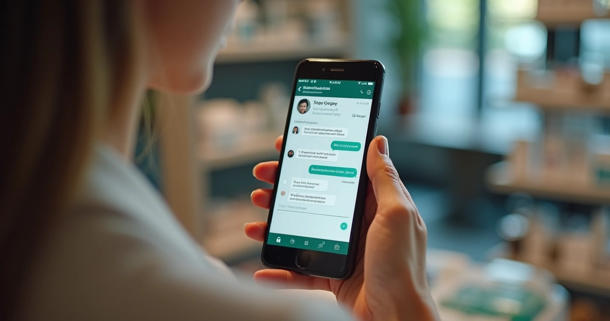 Cliente consultando farmácia de manipulação pelo WhatsApp