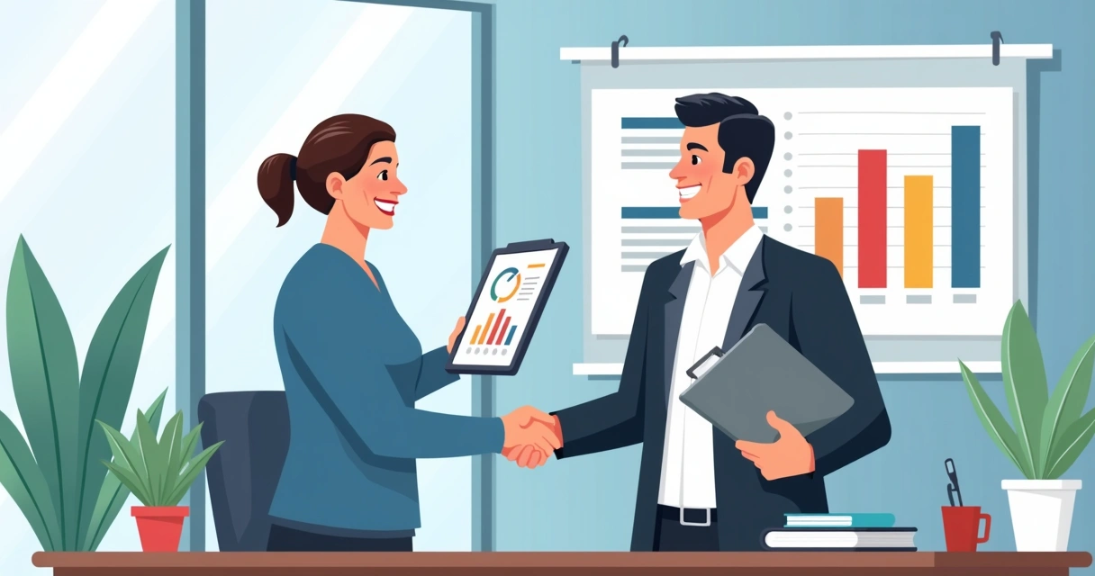 Cliente satisfeito recebendo relatório contábil digital 