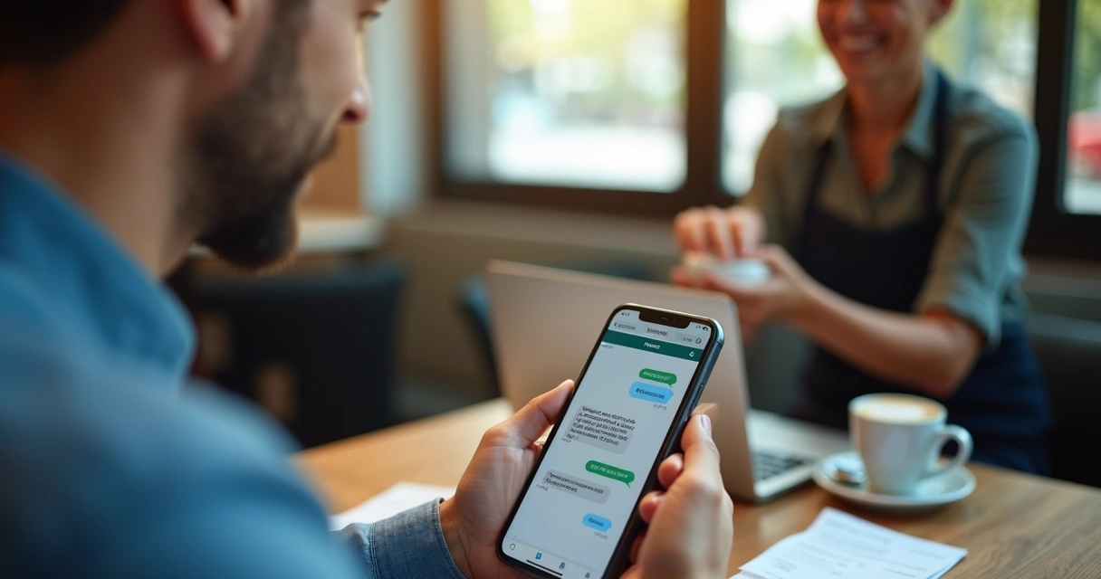 Empresário conversando com contador pelo WhatsApp 