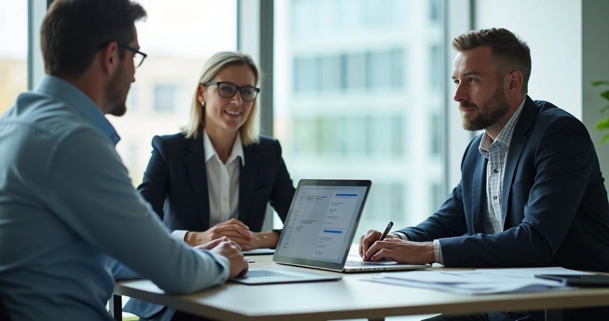 Cliente empresarial conversando com consultor de pós-venda SaaS 