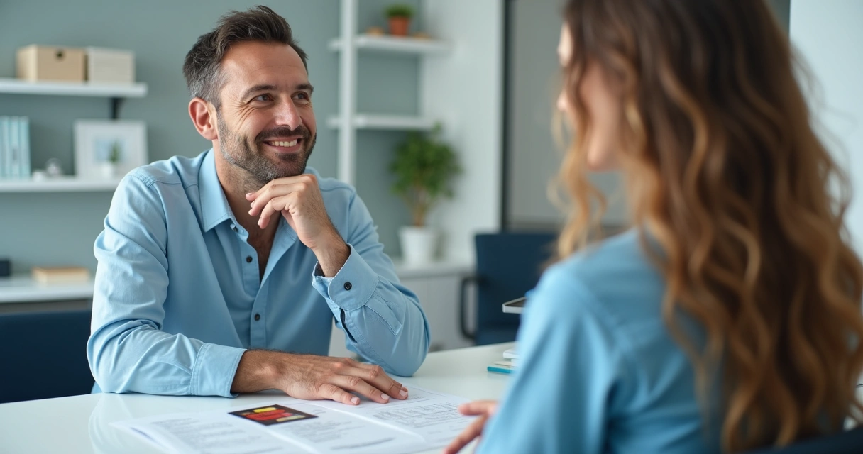 Paciente analisando opções de pagamento em clínica odontológica 