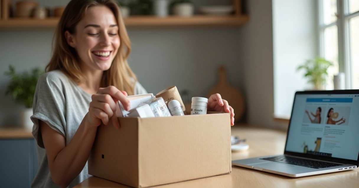 Cliente recebendo caixa de assinatura