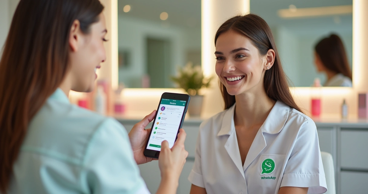 Cliente de clínica de estética sorrindo após atendimento agendado 