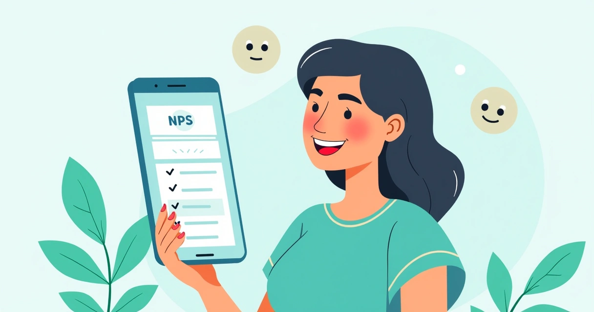 Cliente sorrindo ao dar feedback via aplicativo