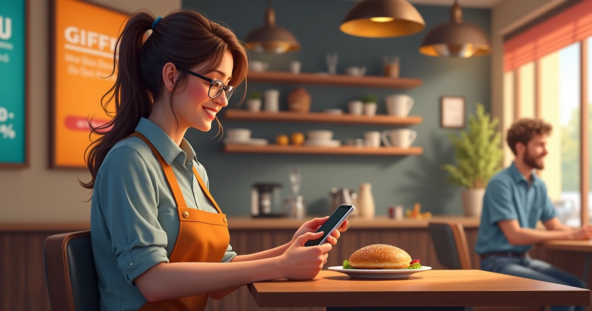 Cliente recebendo cupom de desconto no celular